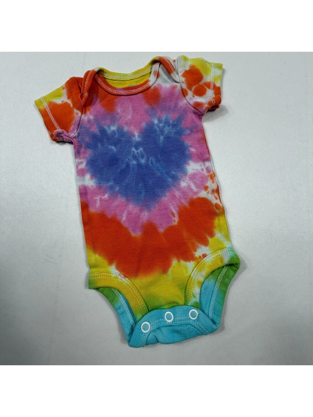 Carter's Newborn Tie-Dye Heart Short Sleeve Bodysuit
